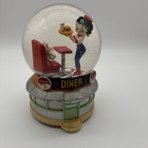 Westland Betty Boop Starlight Diner Musical Snow globe with glitter snow.